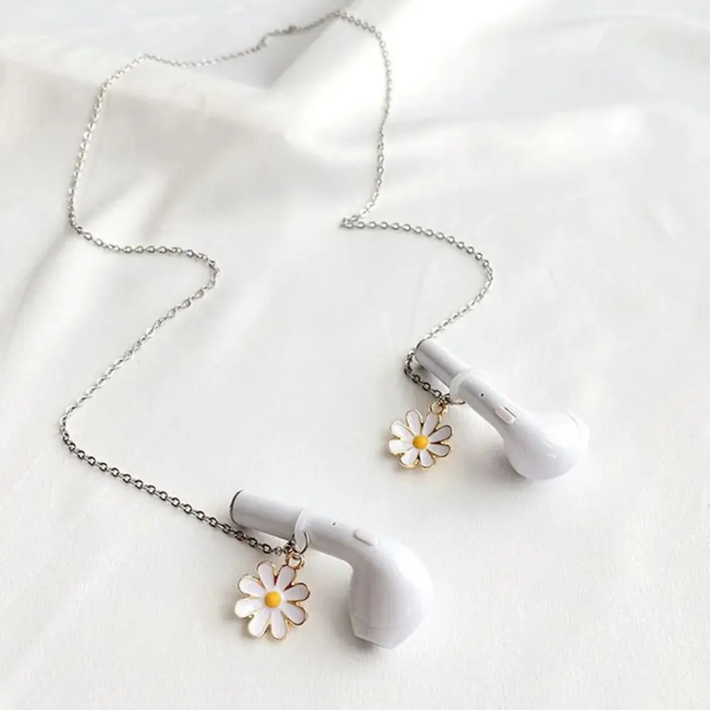 

Daisies Anti-Lost Earphone Chain Astronaut Earphones Lanyard Headphone Chains Twist Chains Neck Decor Earphones Necklace