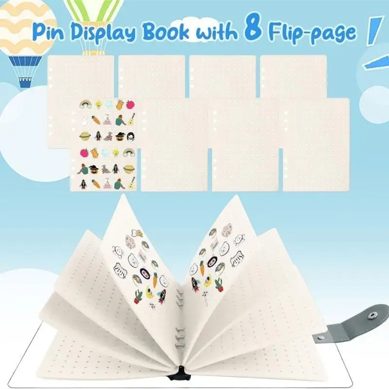 652F Felt Display Book Pins Collection Storage Binder for Brooch Collectors Portable Medals Badge Container