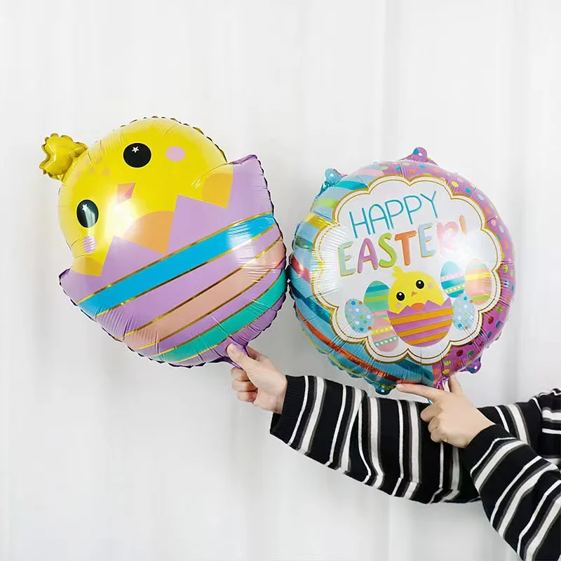 New Easter Egg Aluminum Film Balloon Jungle Easter Rabbit Egg Children Toy Party Decorative Balloon