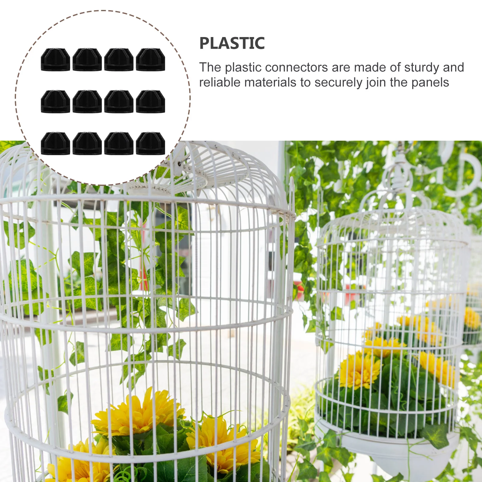 

12pcs Pet Fence Connectors Plastic Closet Buckles Simple Assembly Wardrobe Storage Shelves DIY Hardware Accessories