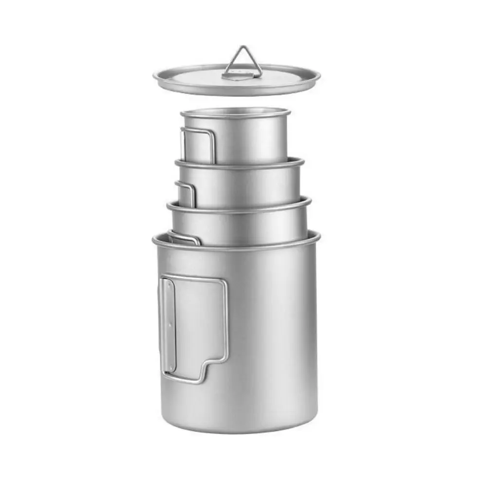 Lightweight Titanium Outdoor Water Cup 300ML/450ML/750ML Rust Resistant Beer Cup With Foldable Handle Camping Picnic Mug Travel