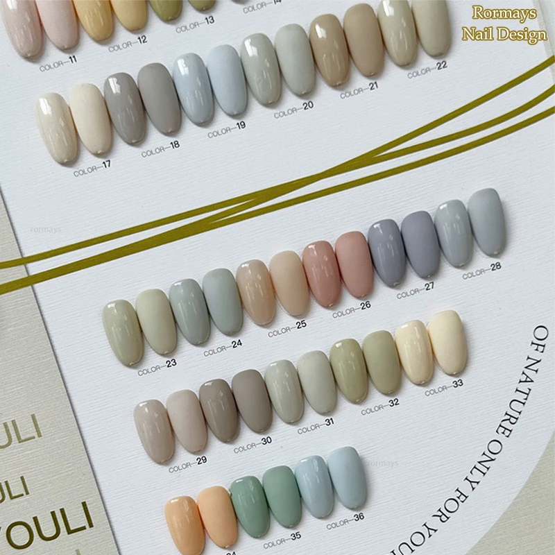 Rormays كريم طلاء الأظافر الأبيض 36 قطعة طلاء الأظافر الشعبي مسح الحرة العلوي الغمر UV LED طلاء الأظافر شاشة تألق هلام أبيض