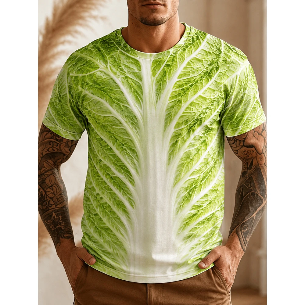 All Over 3D Printed Food Meat Pattern Fun T-shirt For Men Steak Bacon Salmon And Meat Texture Patterns Perfect For A BBQ Party