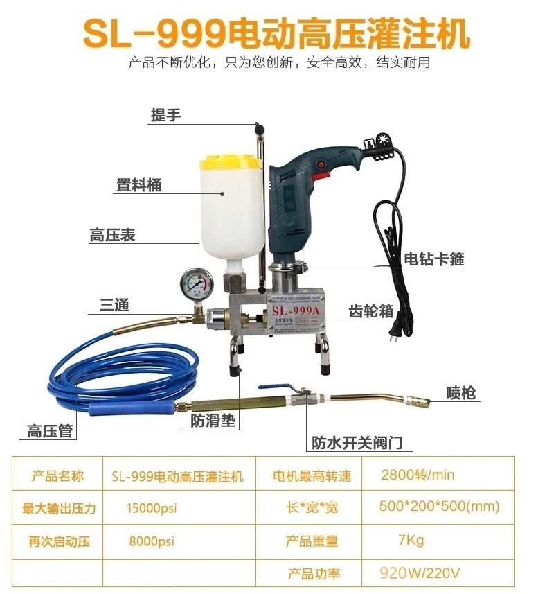 High Pressure Grouting Machine SL-999 Grouting and Sealing Machine