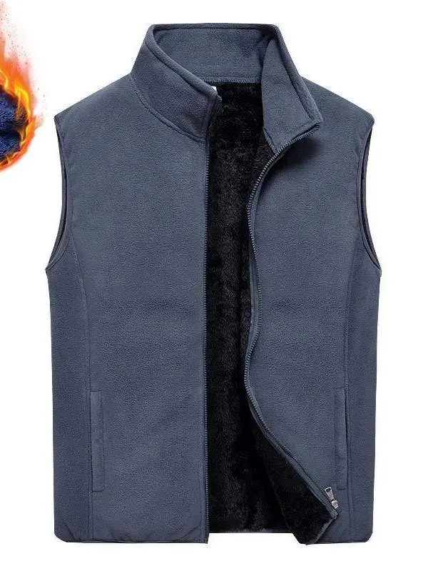 

Мужской жилет Thiened Fce, осенне-зимний, очень большой размер, открытый кардиган, теплый жилет-пальто Fce Jaet с высоким воротником