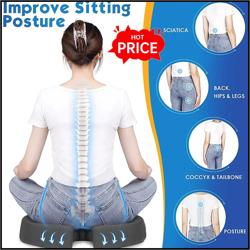 Christmas Stocking Stuffers,Memory Foam Coccyx Seat Cushion,U-Shaped Chair Pad,Relieve Tailbone Pain,Office & Car Support Pillow