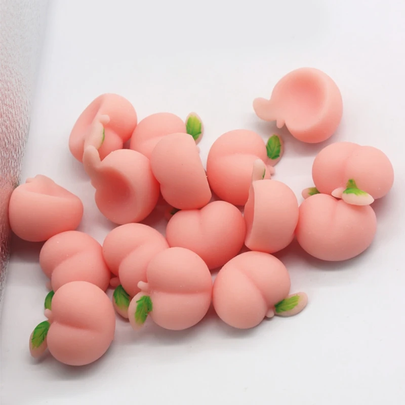 10Pcs Silicone Mini Peach Toy Stress Anxiety Relief Decompression Squeeze Ball DIY Phone for Case Drop shipping