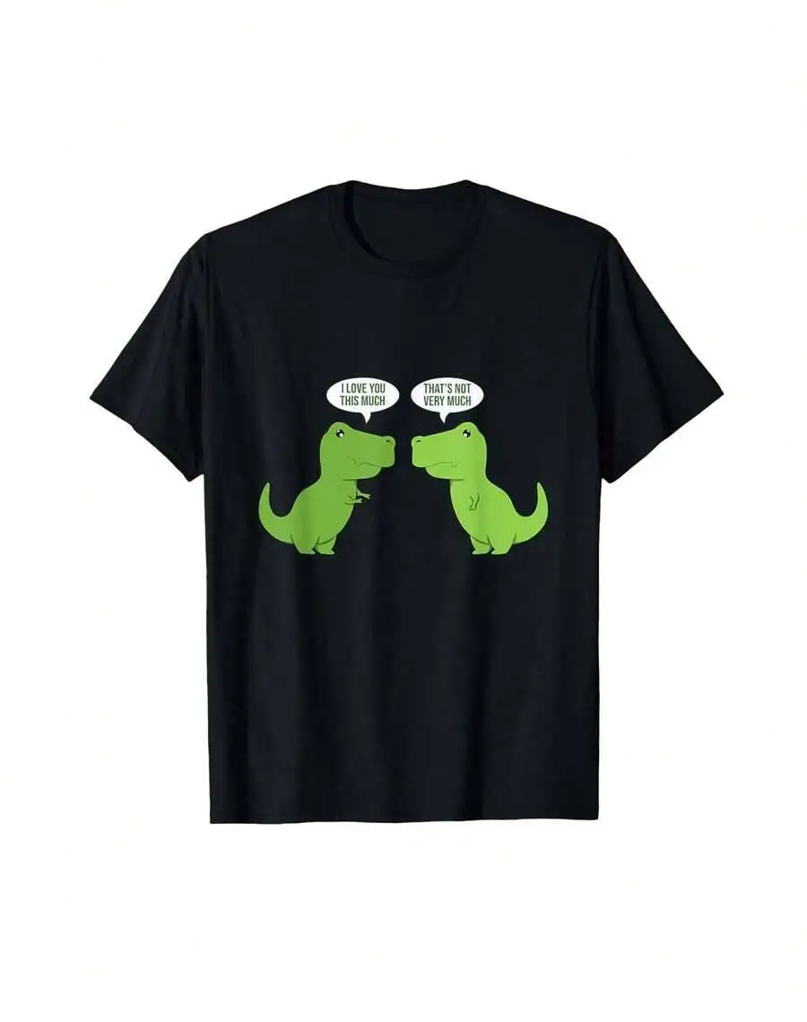 Cute T-Rex Dinosaur Funny Text Humour - Happy T-Shirt Son Wedding For Groom 100% Cotton Trendy Y2K Short-Sleeve Tee-Soft,