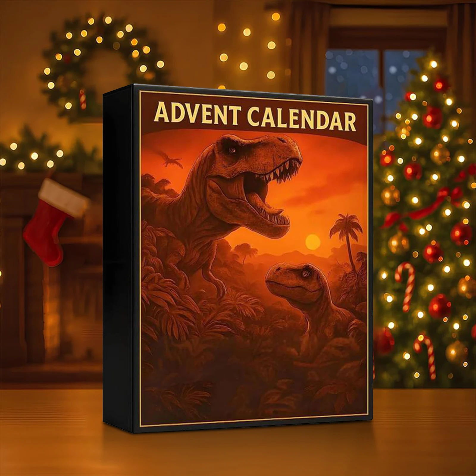 Dinosaurier-Park-Adventskalender 2025, mit 24 Überraschungsfiguren, Weihnachts-Adventskalender für die Weihnachtsfeierdekoration