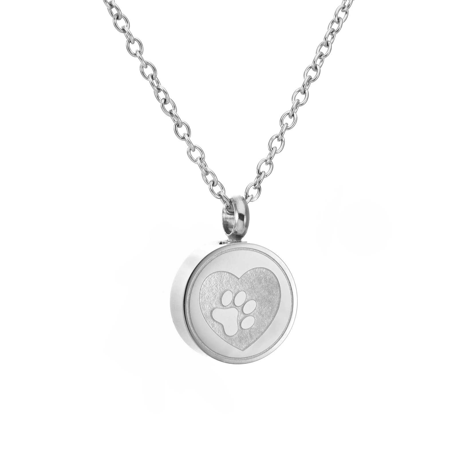 Feuerbestattungs-Halskette aus Edelstahl – runder Gedenkanhänger, Andenken-Urnen-Schmuck für Asche, Geschenk für Haustiere und menschliche Erinnerung – Detail 3
