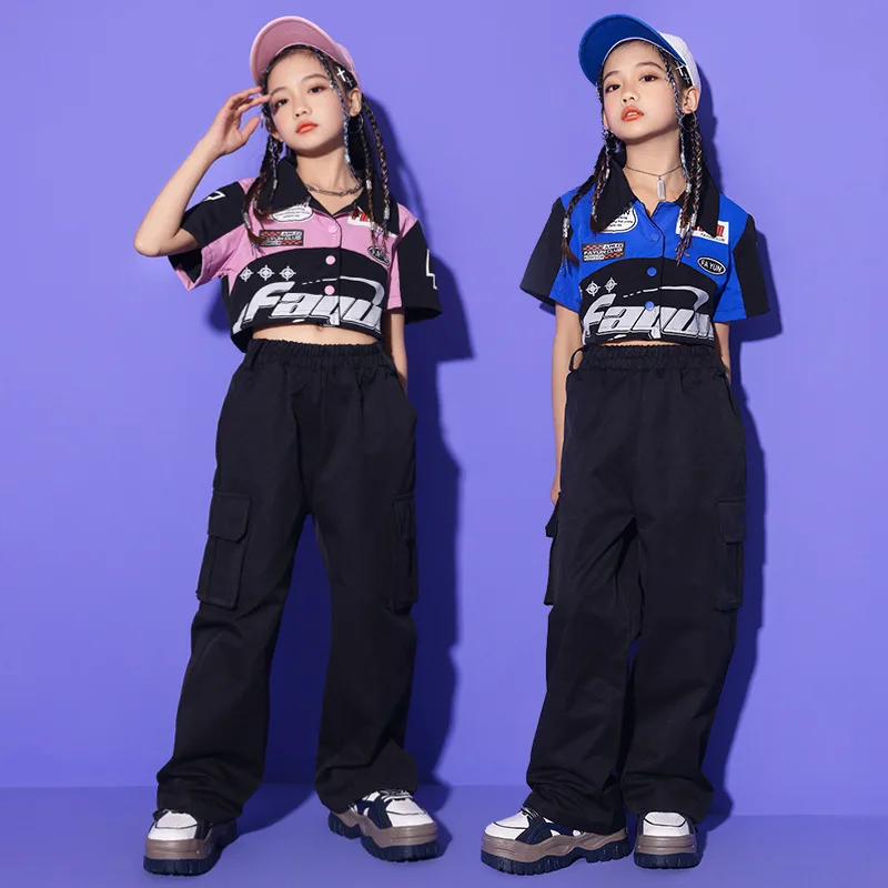 

Children Top Pants Stage Costumes Jazz Ballroom Dance Clothes Girls Hiphop Outfit Dancewear Suits Perform Hip Hop