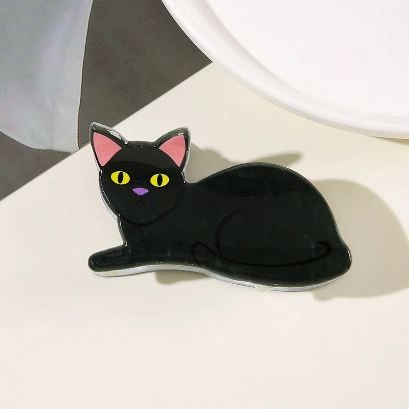 Kreative Katzenförmige Haarklammer Süße Cartoon-Kätzchen-Haarklammer aus Acetat für Frauen und Mädchen Tägliches Haar-Deko-Accessoire – Detail 14