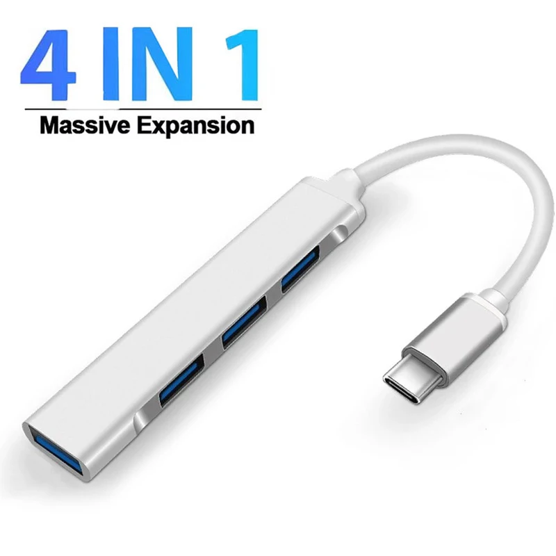Portable Multi Ports Hub For Data Transfer Type C Multi USB Splitter For Type C Laptop Phone Accessories Office Data Accessory