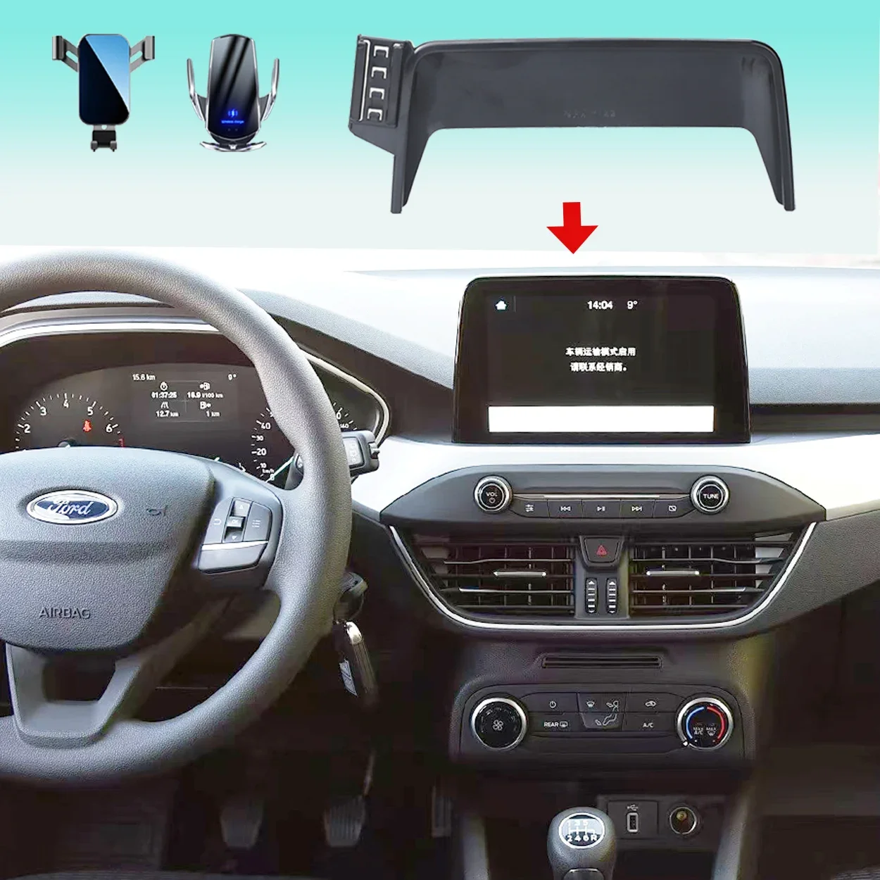 For Ford Puma 15W Wireless Fast Charging Phone Holder with 360° Rotation Dashboard Mount for 8 0 Inch Screen