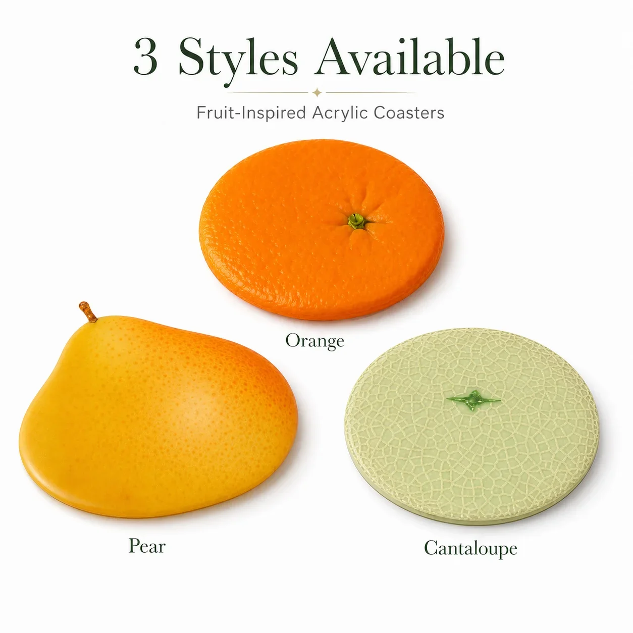 Cute Orange Acrylic Coaster Mat, Realistic Fruit Transparent Heat Resistant Pad, Desk Decor Heat Insulation Coaster