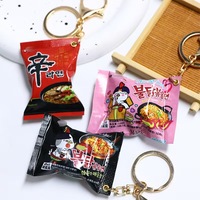 IFYOUOO Cute Mini Korean Ramen Keychain Instant Noodle Bag Plastic Pendant Creative Backpack Charm Food Model Gift for Women