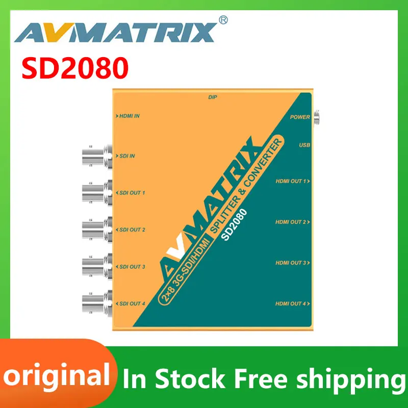 AVMATRIX SD2080 Professional Broadcast 2×8 Spltter And SDI HDMI Video Signals Cross Converter