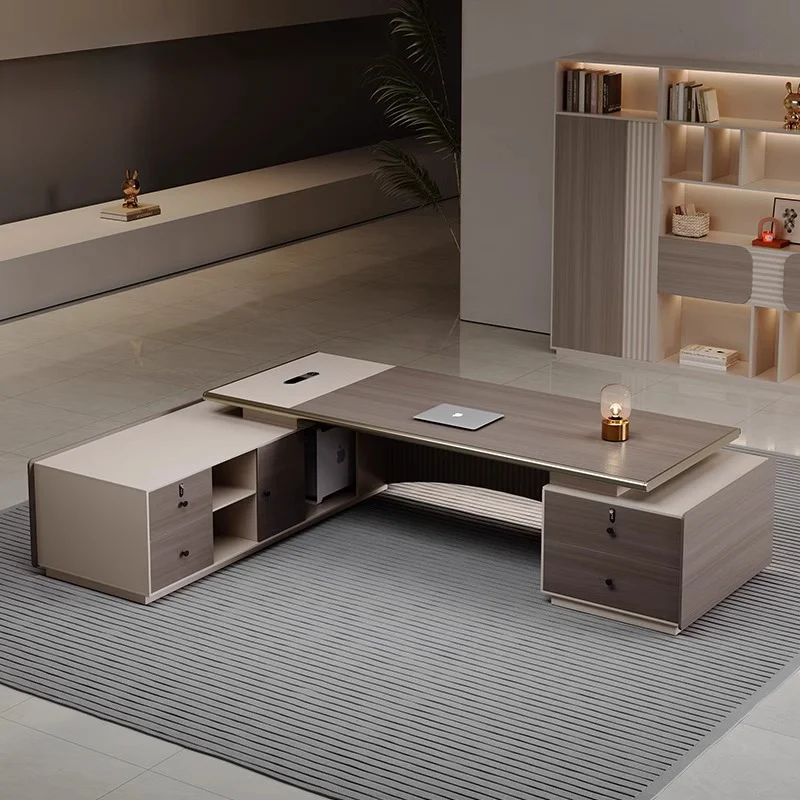 مكاتب مكتبية ذات أدراج أساسية فاخرة ومكاتب مكتبية لمحطة العمل الحديثة والمؤتمرات التنفيذية Mesa De Escritorio Home