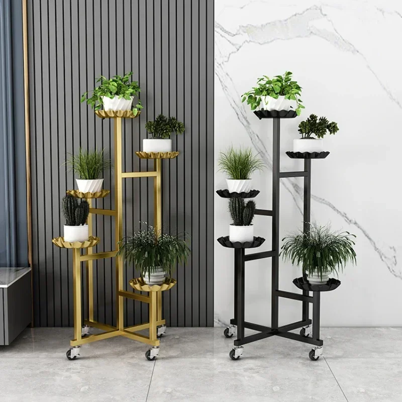 

Durable Steel Frame Plant Rack - Compact Multi-Layer Flower Shelf, Modern Outdoor Furniture with Solid Base,Efficient Organizer