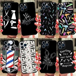 Hair Stylist Hairdresser Case For iPhone 16 15 13 11 14 Pro Max 12 Mini Plus XR X XS Max Silicone Phone Cover