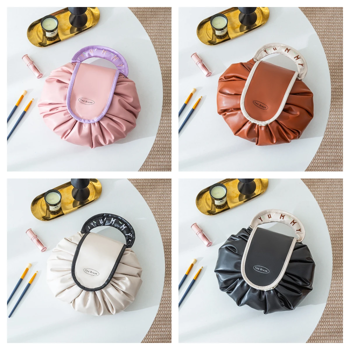 

Personalized Makeup Bag for Bridesmaids Custom Drawstring Toiletry Pouch with Name Bachelorette Party Gift Wedding Party Favor