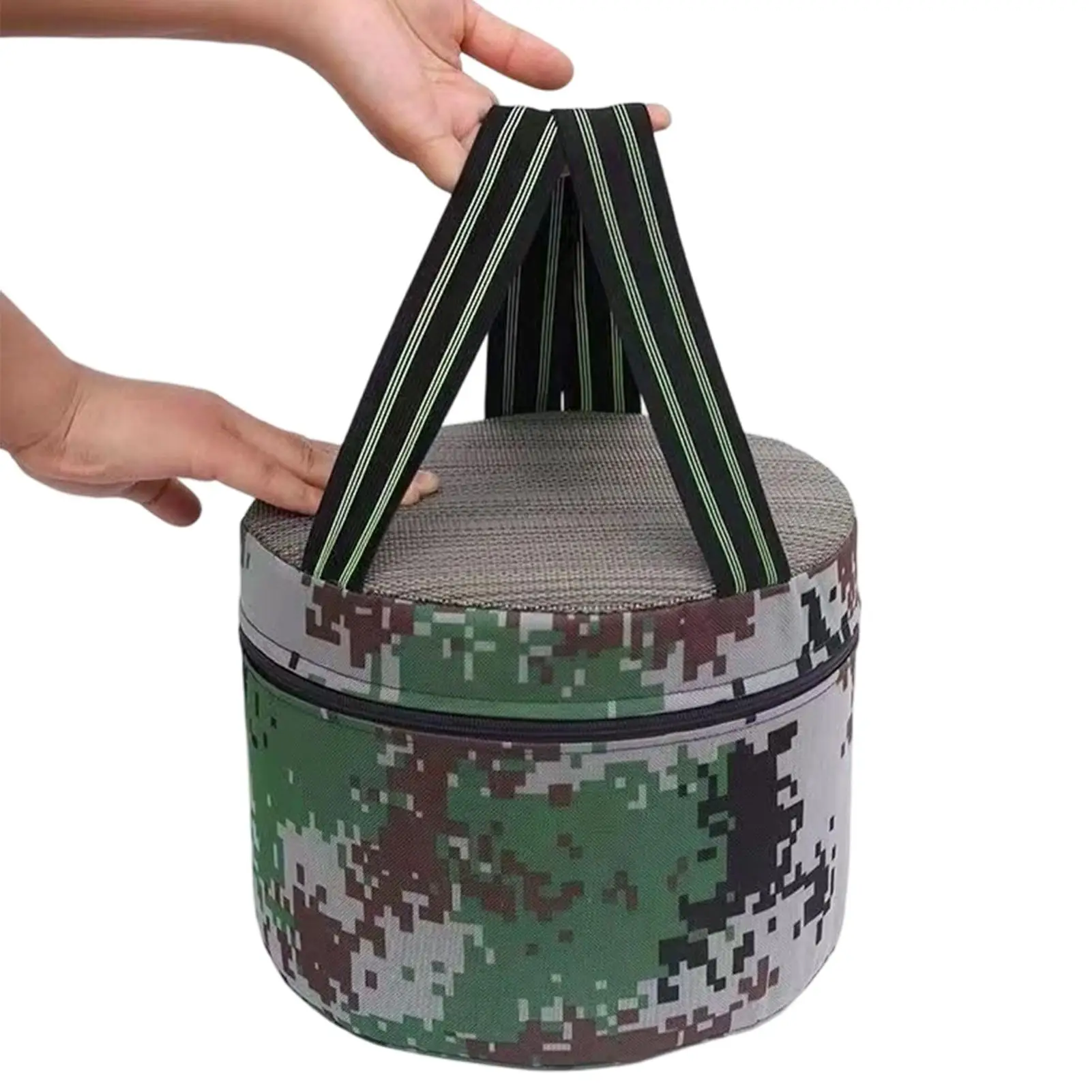 20cm Garden Stool With Strap Weeding Chair With Phone Pocket Round Camouflage Lightweight PP Foam Farming Seat Stool