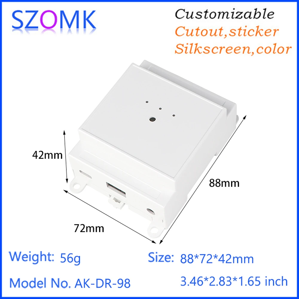 Terminal Cover Wall Mounted Wireless Gateway Housing Abs Box Ethernet Rg45 to 485 Repeater Case Plc Din Rail Plastic Enclosure