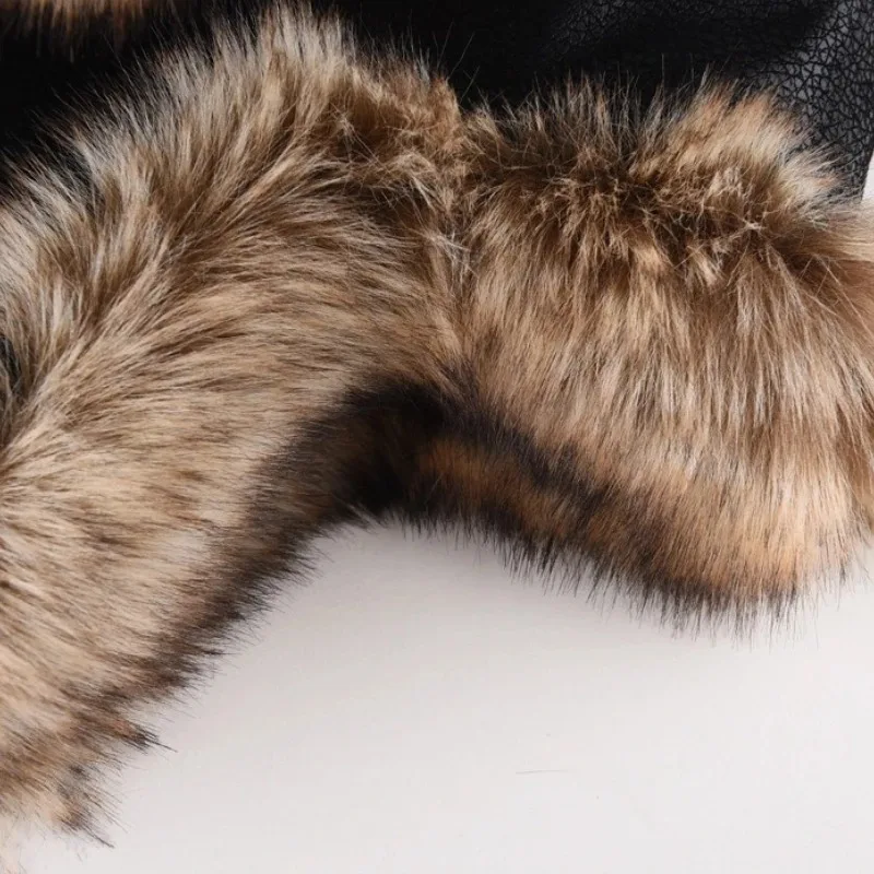 Большой размер XL 62 см, шапки-бомберы, мужская шапка-авиатор-траппер, пилотная шапка из искусственного меха, кожаная лыжная шапка с ушками, толстая 030 ℃   Теплая шапка