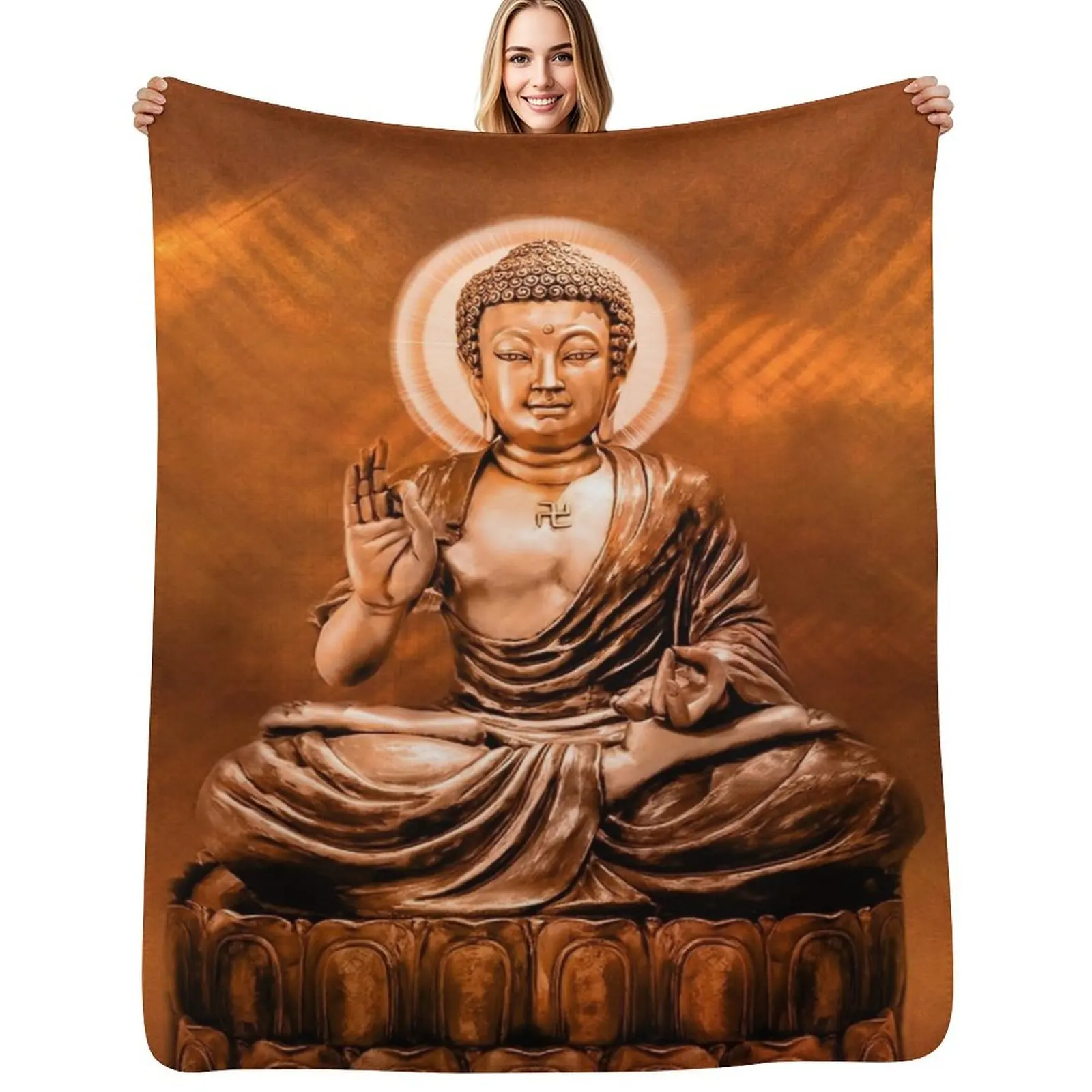 

BUDDHA Throw Blanket For Decorative Sofa Soft Beach Blanket