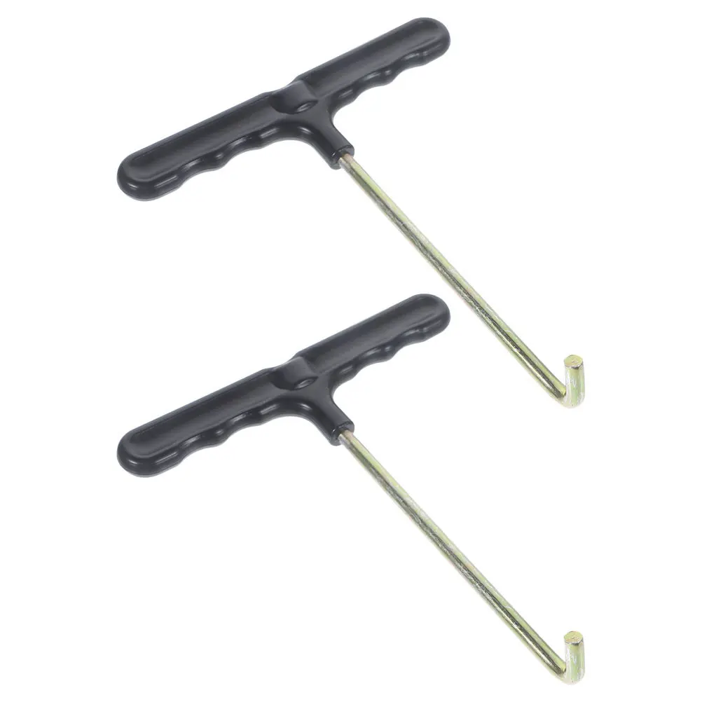

2Pcs Trampoline Spring Tensioning Tool Ergonomic Handle T Hook Spring Puller Portable Trampoline Repair Accessory Easy Assembly