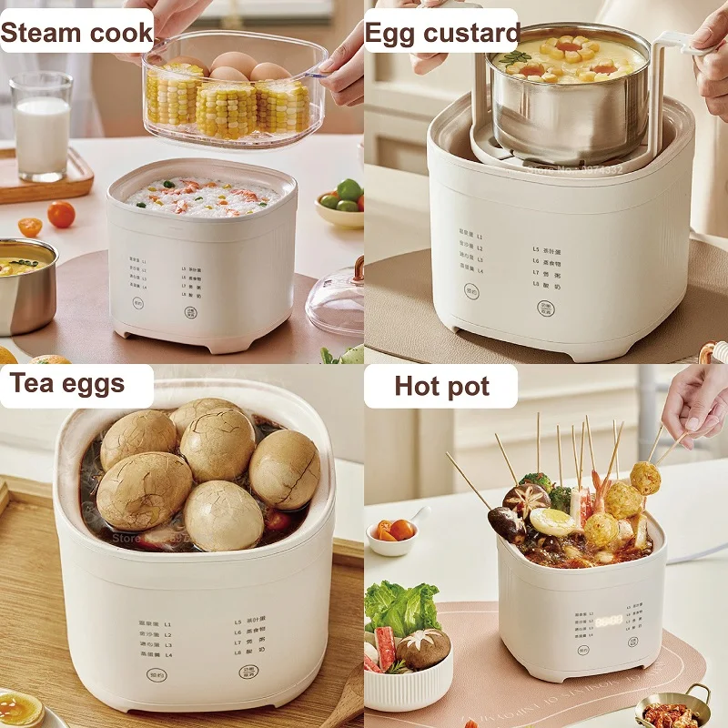 220V Smart Egg Cooker Home Electric Cook Pots 24h Appointment Breakfast Machine Multifunctional Eelectric Steamer Auto Power-off