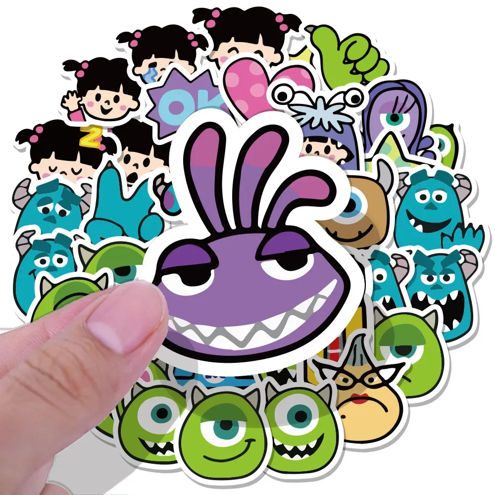 Monsters Inc. 40Pcs James P. Sullivan Mike Michael Wazowski Boo Cartoon Sticker for Laptop Skateboard Suitcase Gift Toy Paster