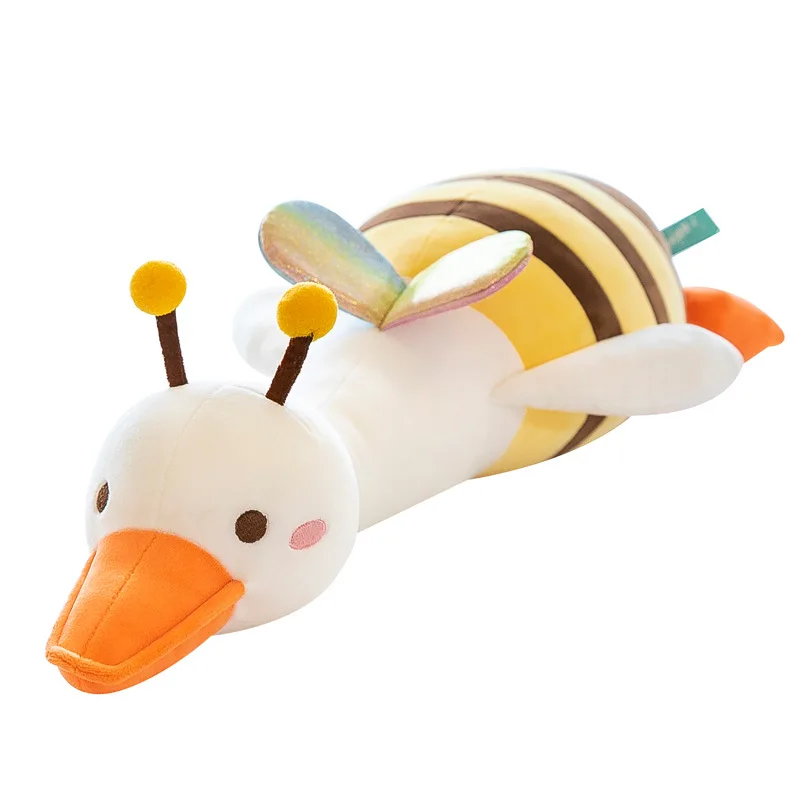 70cm Creative Goose Bee Plush Toy Cute Giant Duck Doll Soft Stuffed Animal Sleeping Pillow Children Birthday Gift