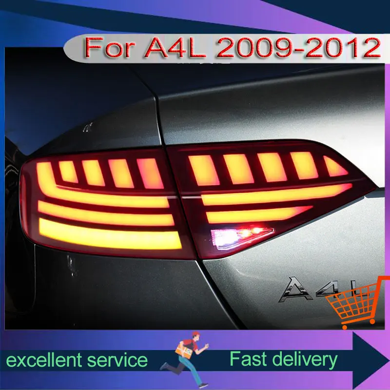 Lamps For Audi A4L B8 2008-2016 Tail Light DRL Brake Lamp Dynamic Signal Modified LED Taillight Plug And Play Car Accessories