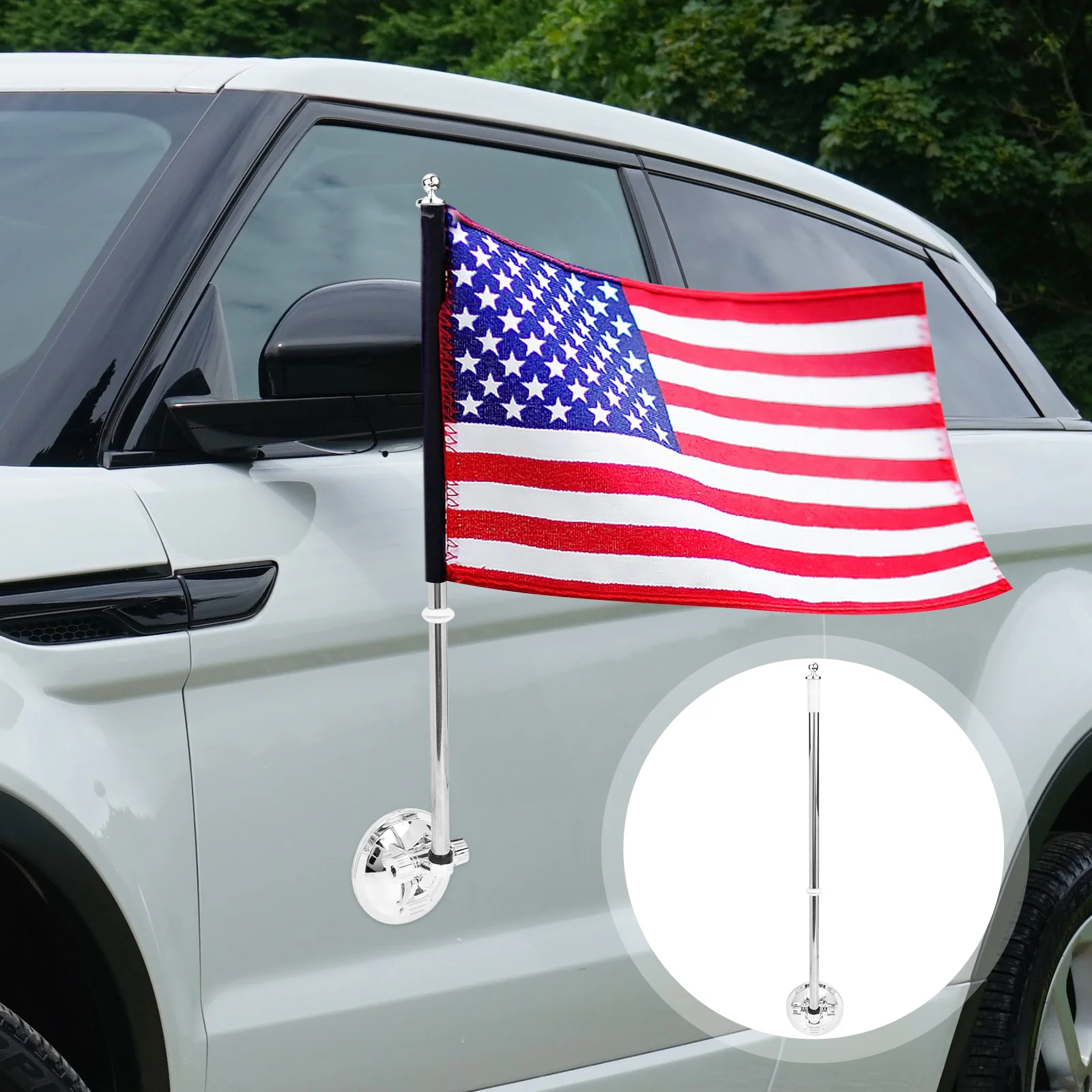 Flag Pole Holder Car Flagpole Mount Window Bracket Suction Cup Mini Stand Vehicle Base Table Holders Flags Clip Support Truck