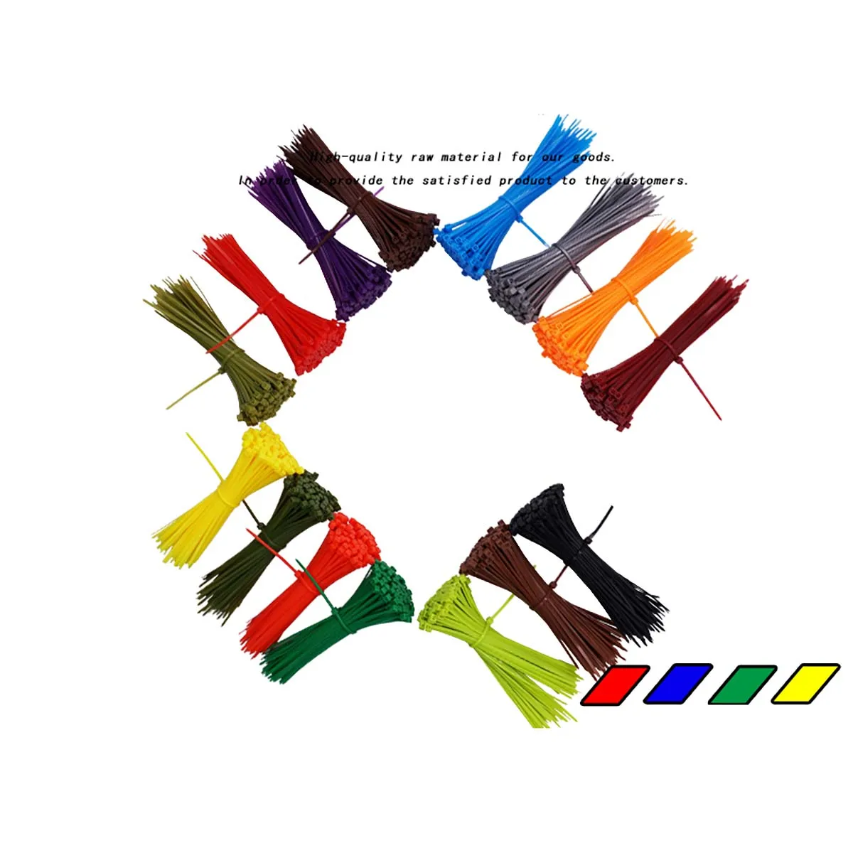 100pcs Self-locking Cable Ties 3x150mm Width 2.5mm Nylon Plastic Tie Wire Organiser Fastens Red Yellow Blue Brown Black White