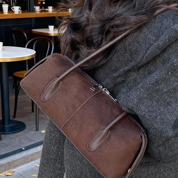 

Роскошная женская сумка подмышки из веганской кожи 2025 года, элегантная сумка через плечо с верхней ручкой и несколькими карманами, шикарная стильная универсальная сумка