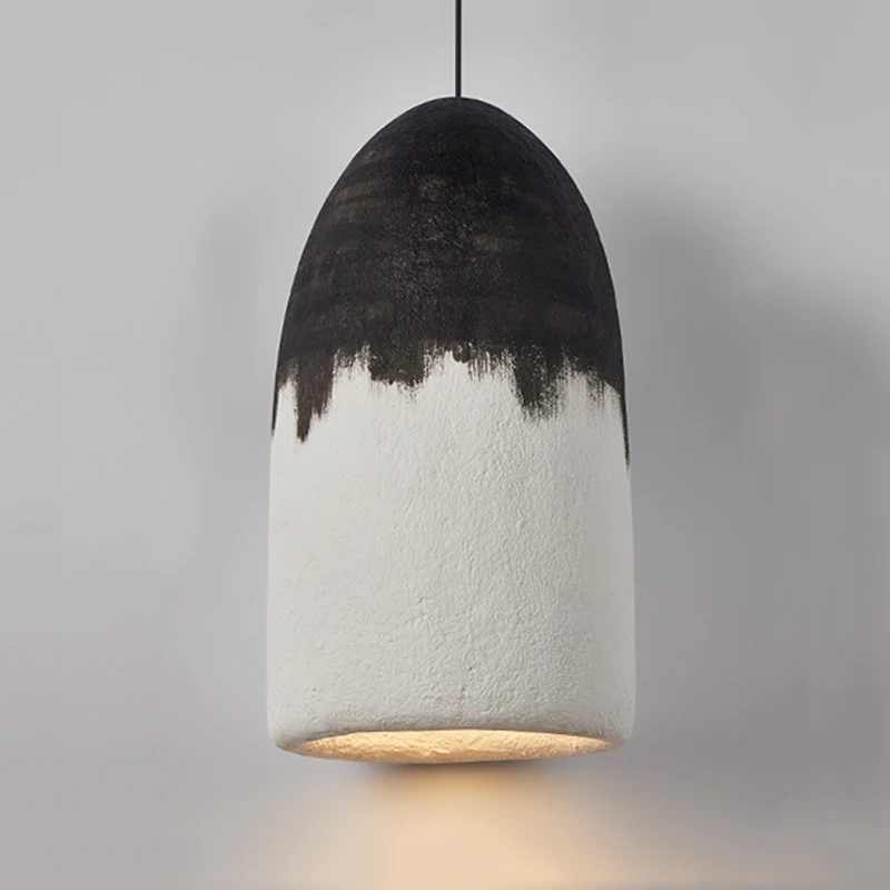 

2023 Modern Wabi Sabi Black And White Led Pendant Lamps Creative Restaurant Coffee Shop Droplight European Bedroom Bedside Light