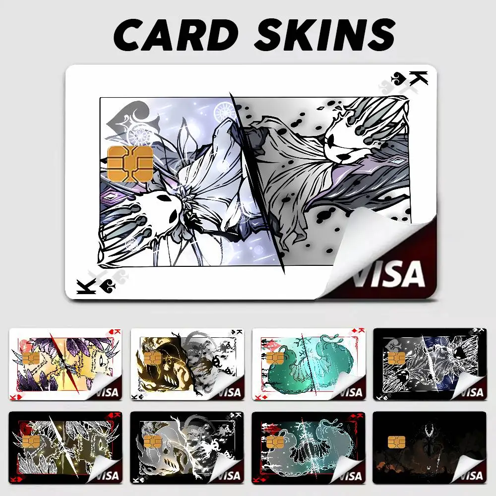 Cool Galactic Warrior Castlevania Hollow Knight Card Stickers Luxury Credit Stickers 4PCS Debit Front Decoration Card Stcker