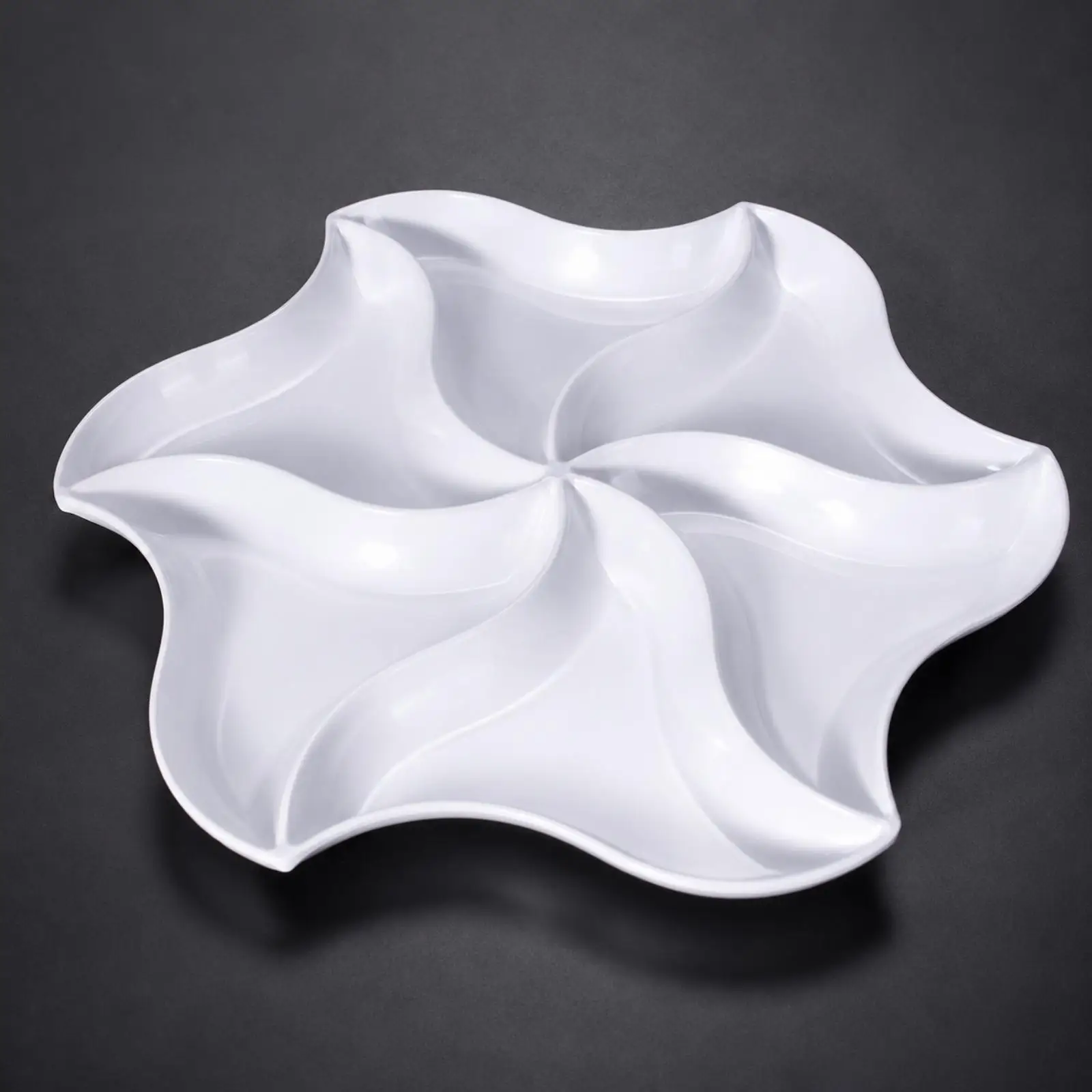 White Melamine Serving Tray Compartment Dish for Sashimi Braised Food Snacks Party Tableware Not Microwave Safe