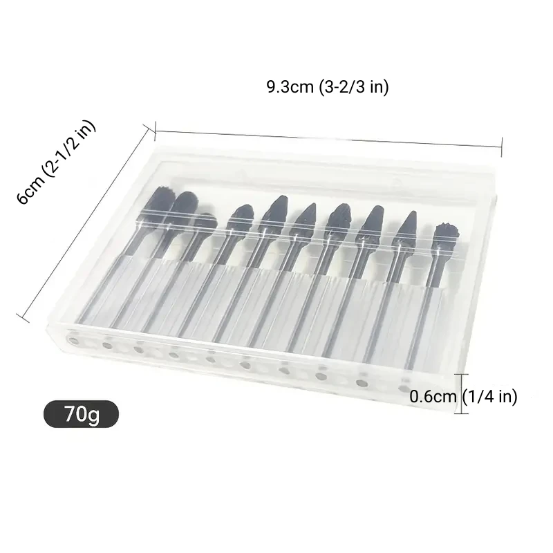 10pcs Tungsten Carbide Rotary Files  Burr Set Milling Cutter with 3mm Shank, Dremel Accessories for Woodworking Grinding Carving