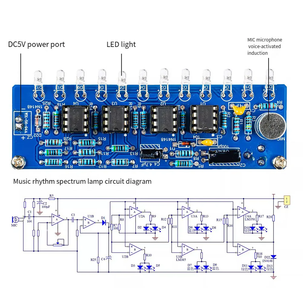 DIY Speaker and FM Radio Combination Kit for Soldering Practice with External Storage Playback Support ABS Material Construction
