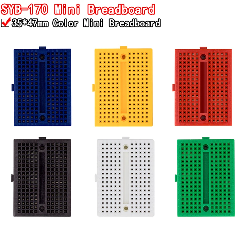 SYB-170 Mini Solderless Prototype Breadboard 170 Tie-points 35*47*8.5mm for arduino Diy Kit