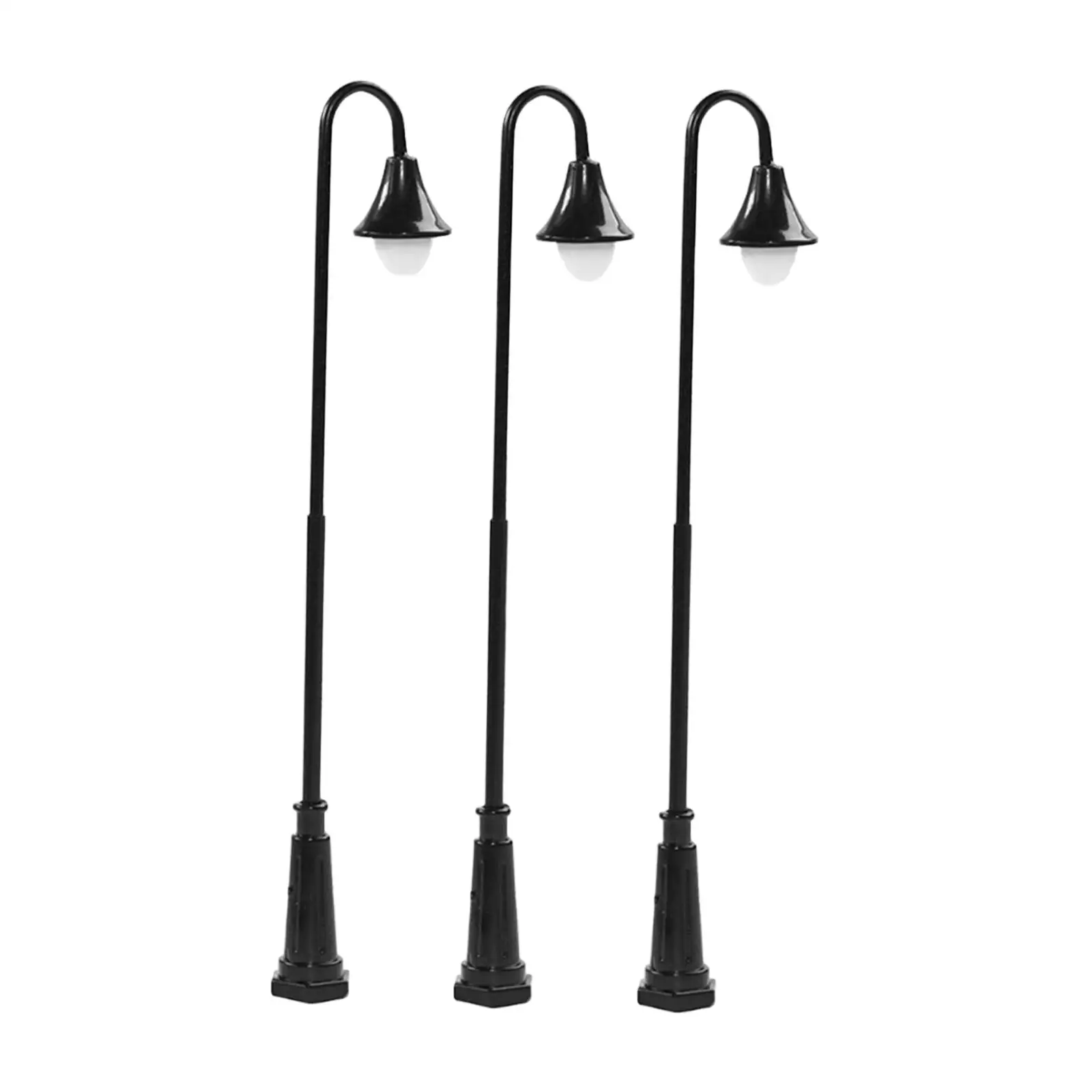 3 Pieces Mini Street Posts Light Model Building Retro Lamppost Lifelike Scenery Pathway Lantern Post Railway Train Post Lamp