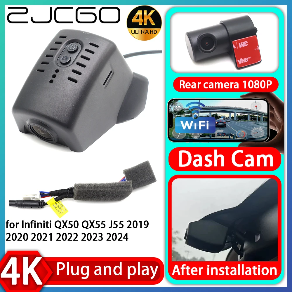 

UHD 4K 2160P Plug and Play DVR Dash Cam UHD Video Recorder for Infiniti QX50 QX55 J55 2019 2020 2021 2022 2023 2024