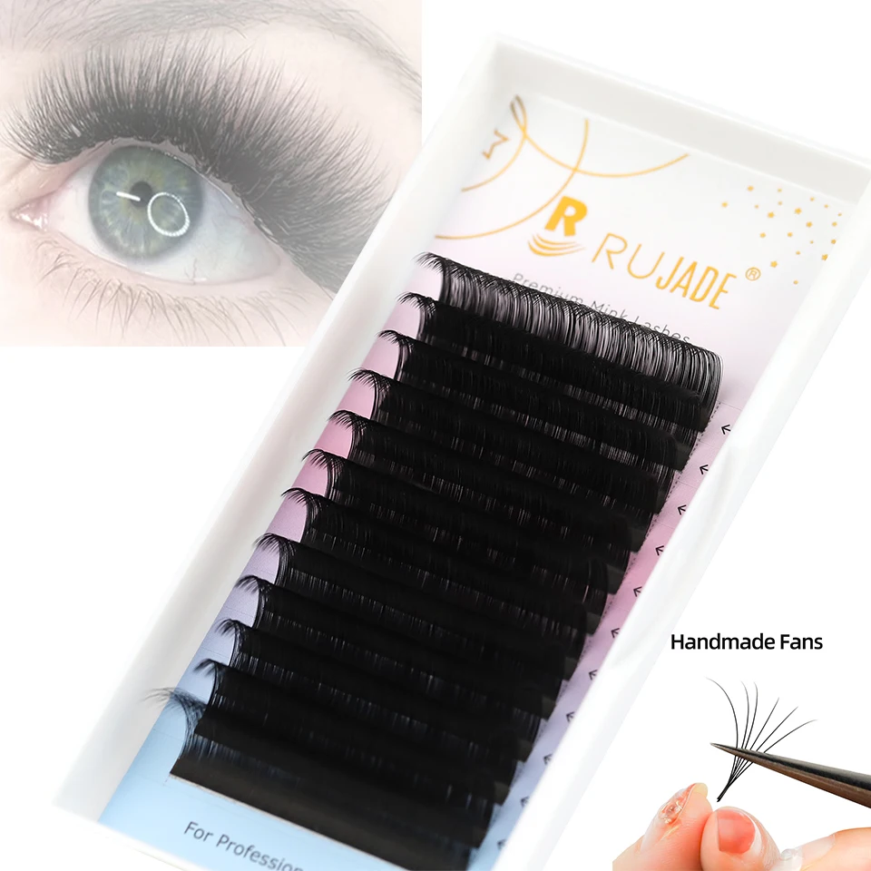 

Rujade Matte Black Soft Mink Faux Individual Eyelashes Extension Russian Volume Lash Regular Classic Lashes Extension For Makeup