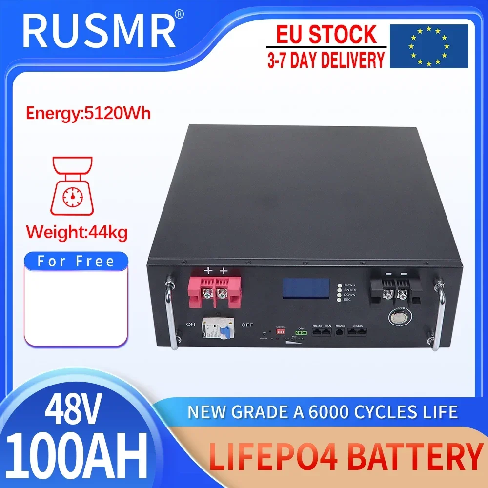 48V LiFePO4 Battery 150AH 100AH Built-in BMS Lithium Iron Phosphate Cells For Replacing Most of Backup Power Home Energy Storage