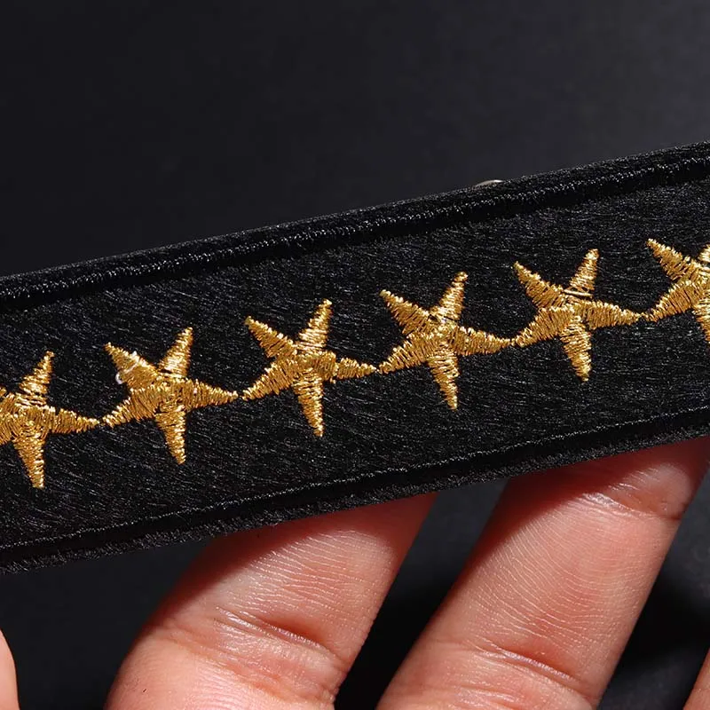 Distintivo a spalla a sei stelle dimensioni: 8.5 x2.7cm toppa toppe militari ricamate in oro per abbigliamento ferro su badge ricamo decorazioni fai