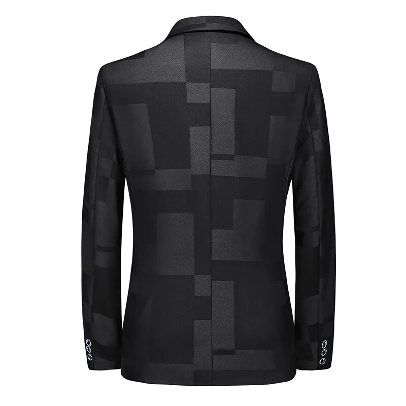 Spring Autumn Men's Slim Fit Blazers Fashion Single Button Suit Jackets Men Patchwork Smart Casual Blazer Outerwear Suit Coats