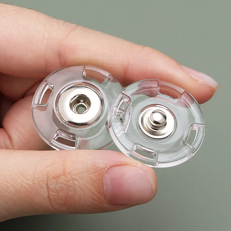 10 Pairs Transparent Delicate Plastic Invisible Snap Button Fastener Round Snap Button Clasp Sweater Clothes Inner Dark Buckle
